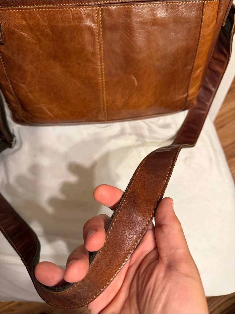 Jack Georges leather laptop messenger bag